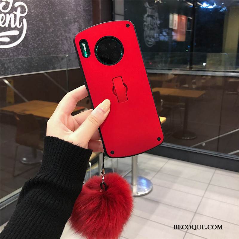 Kuori Huawei Mate 30 Tuki Tide-brändi Pompon, Kotelo Huawei Mate 30 Laukut Pesty Suede Rengas