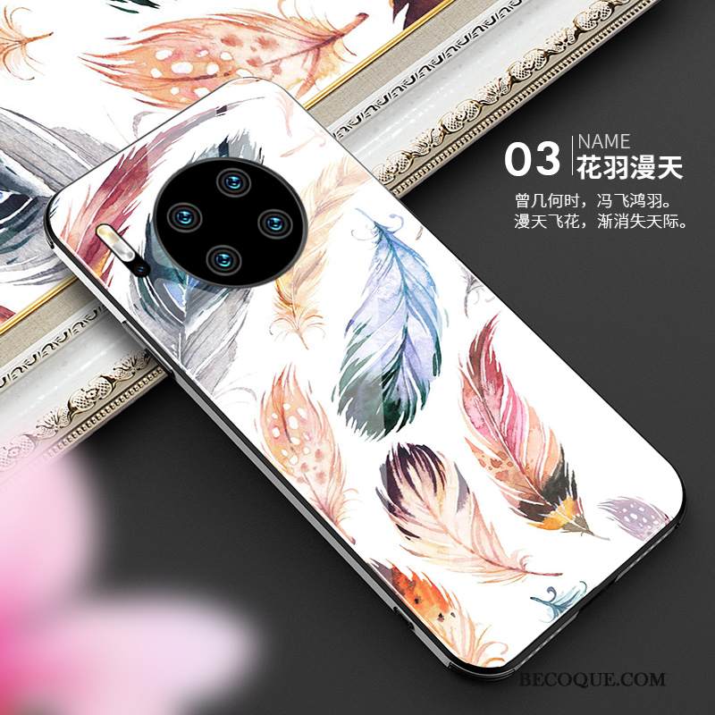 Kuori Huawei Mate 30 Vuosikerta Peili Kevyt, Kotelo Huawei Mate 30 Luova Murtumaton Lasi