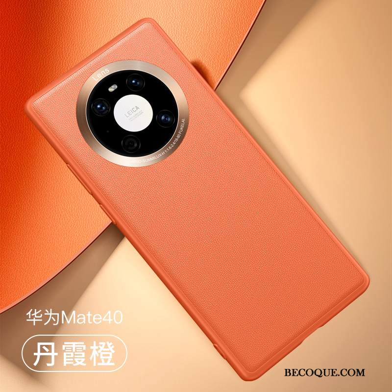 Kuori Huawei Mate 40 Laukut Murtumaton Ylellisyys, Kotelo Huawei Mate 40 Nahka Puhelimen Kuoret Vihreä