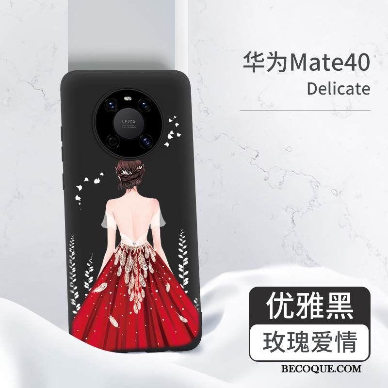 Kuori Huawei Mate 40 Laukut Puhelimen Kuoret Murtumaton, Kotelo Huawei Mate 40 Silikoni Uusi Musta