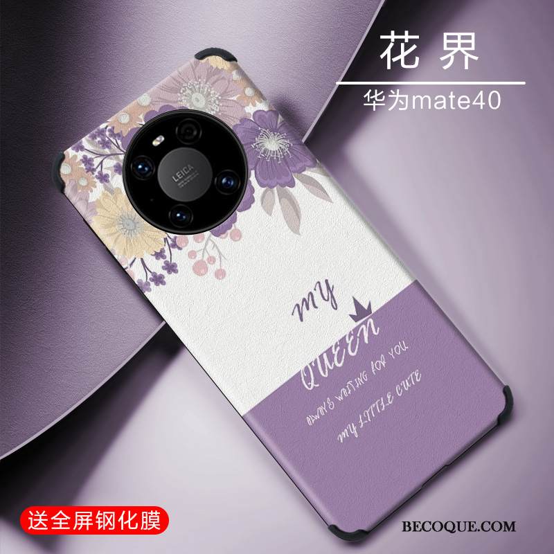 Kuori Huawei Mate 40 Laukut Yksinkertainen Sininen, Kotelo Huawei Mate 40 Silikoni Puhelimen Kuoret Ihana