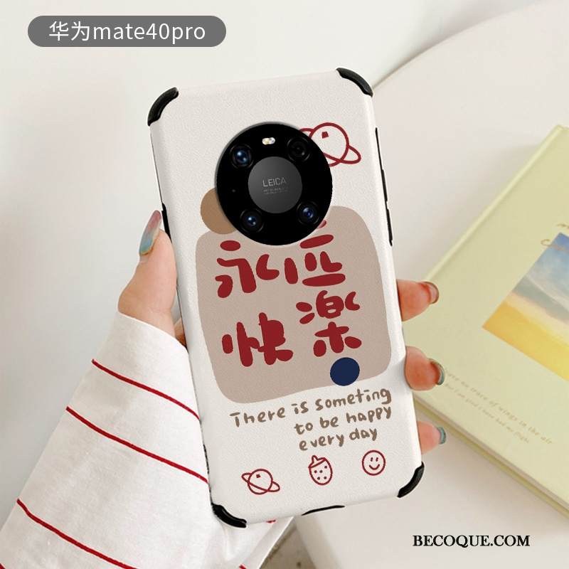 Kuori Huawei Mate 40 Pro Kohokuviointi Ultra Rakastunut, Kotelo Huawei Mate 40 Pro Suojaus Ohut Valkoinen