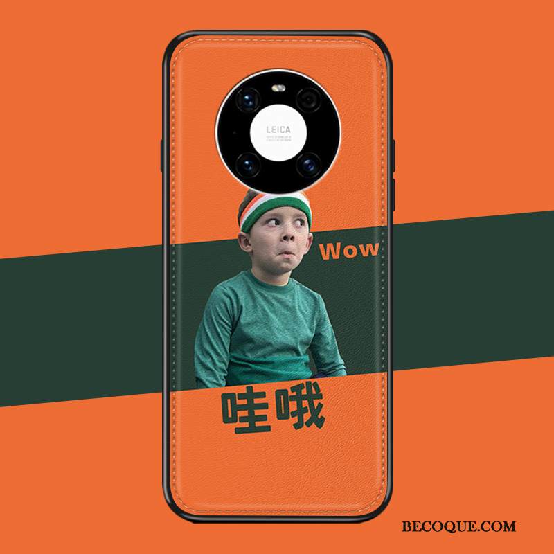 Kuori Huawei Mate 40 Pro Laukut Kukkakuvio Murtumaton, Kotelo Huawei Mate 40 Pro Luova Kissa Oranssi