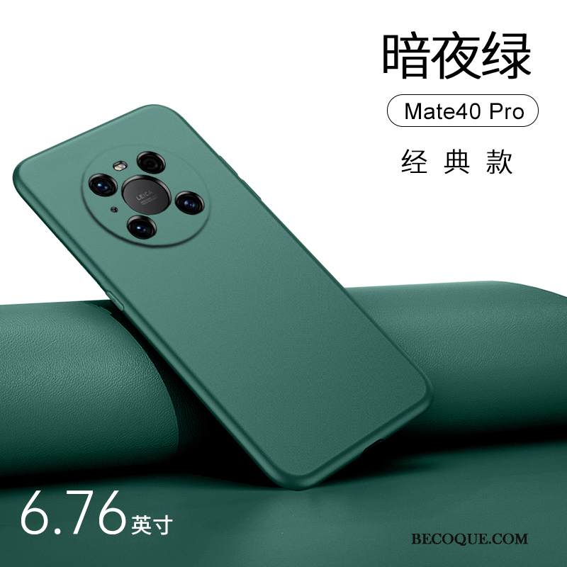 Kuori Huawei Mate 40 Pro Suojaus Murtumaton Pesty Suede, Kotelo Huawei Mate 40 Pro Laukut Auto Vihreä