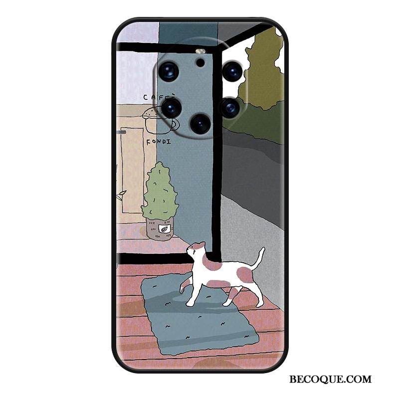 Kuori Huawei Mate 40 Rs Kohokuviointi Kissa Vihreä, Kotelo Huawei Mate 40 Rs Sarjakuva Puhelimen Kuoret Tuuli