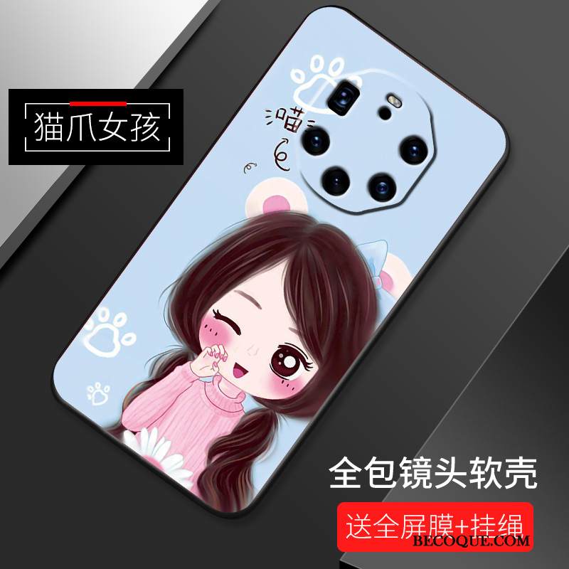 Kuori Huawei Mate 40 Rs Laukut Yksinkertainen Murtumaton, Kotelo Huawei Mate 40 Rs Sarjakuva Rakastunut Pesty Suede