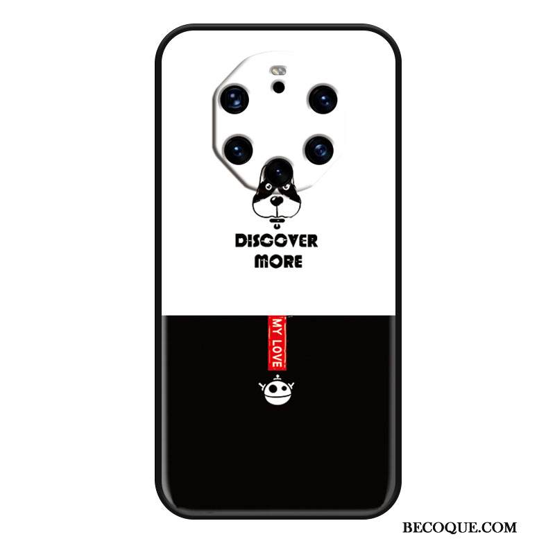 Kuori Huawei Mate 40 Rs Sarjakuva Yksinkertainen Pesty Suede, Kotelo Huawei Mate 40 Rs Kohokuviointi Koira Ripustettavat Koristeet