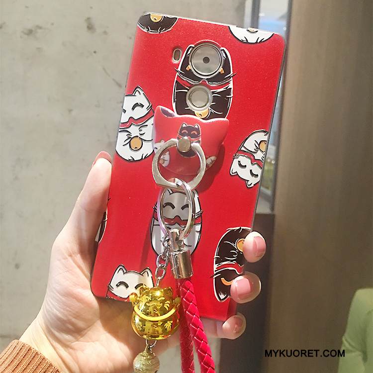 Kuori Huawei Mate 8 Kohokuviointi Musta Kissa, Kotelo Huawei Mate 8 Silikoni Rikkaus Kulta