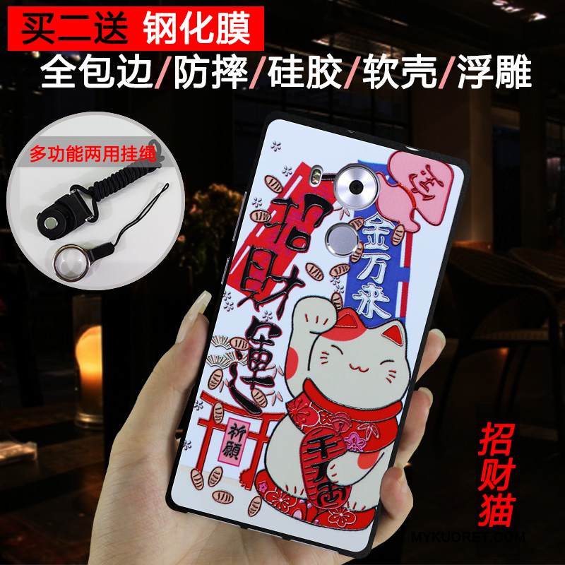 Kuori Huawei Mate 8 Kohokuviointi Musta Puhelimen Kuoret, Kotelo Huawei Mate 8 Monivärinen Trendi Pesty Suede