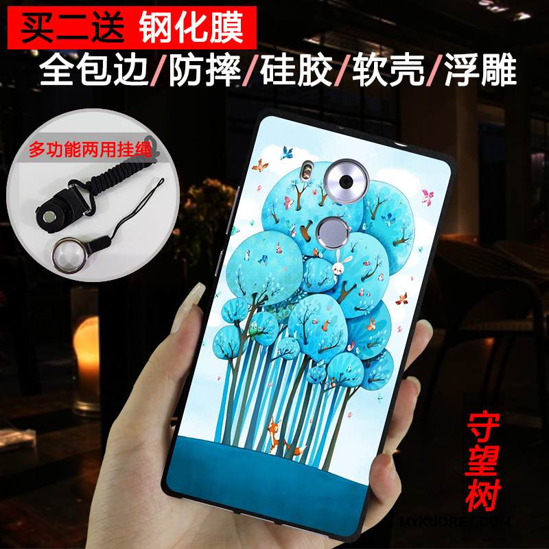 Kuori Huawei Mate 8 Kohokuviointi Musta Puhelimen Kuoret, Kotelo Huawei Mate 8 Monivärinen Trendi Pesty Suede