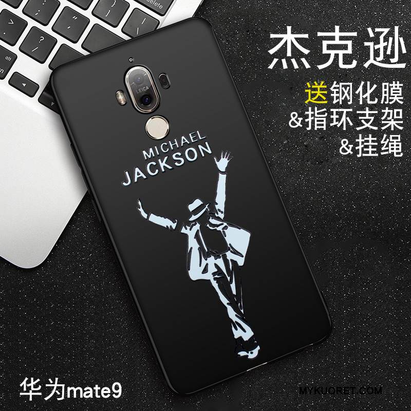 Kuori Huawei Mate 8 Pehmeä Neste Murtumaton Musta, Kotelo Huawei Mate 8 Kohokuviointi Puhelimen Kuoret Pesty Suede