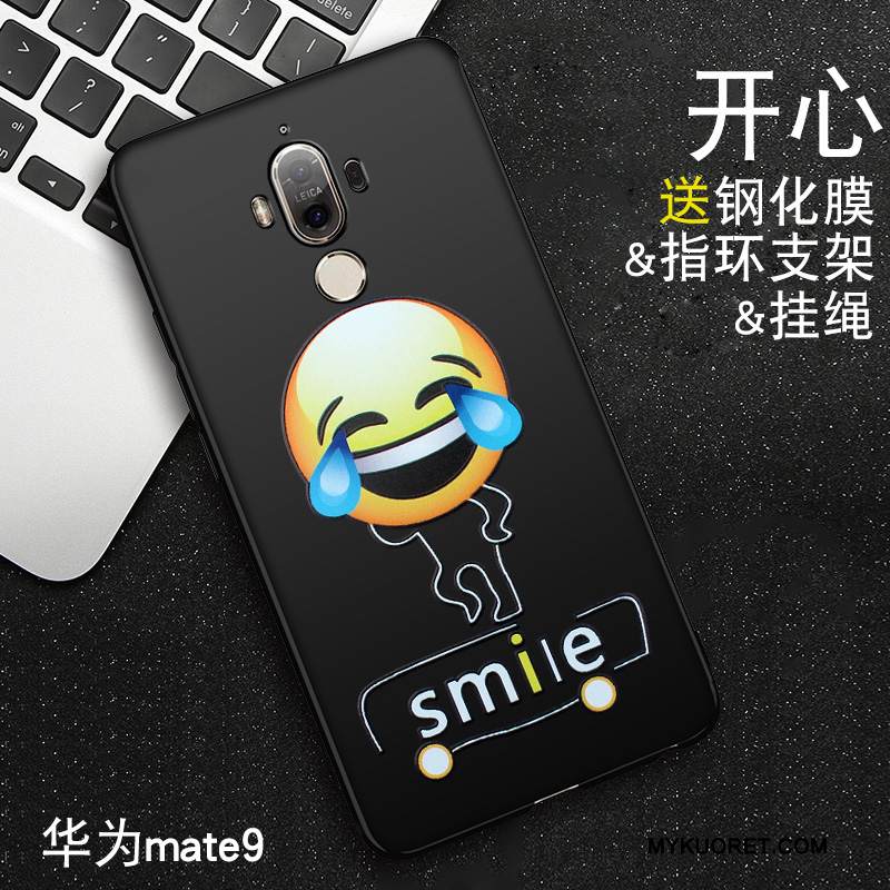 Kuori Huawei Mate 8 Pehmeä Neste Murtumaton Musta, Kotelo Huawei Mate 8 Kohokuviointi Puhelimen Kuoret Pesty Suede