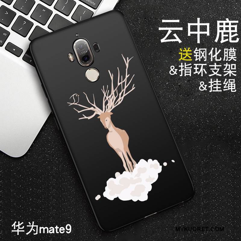 Kuori Huawei Mate 8 Pehmeä Neste Murtumaton Musta, Kotelo Huawei Mate 8 Kohokuviointi Puhelimen Kuoret Pesty Suede
