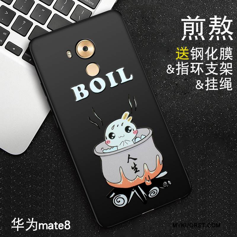 Kuori Huawei Mate 8 Pehmeä Neste Murtumaton Musta, Kotelo Huawei Mate 8 Kohokuviointi Puhelimen Kuoret Pesty Suede