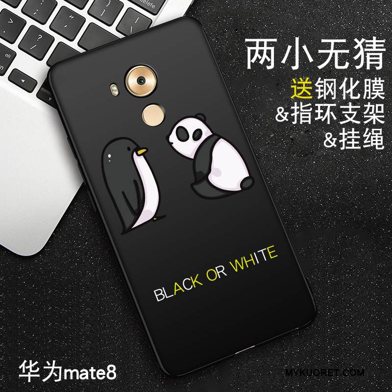 Kuori Huawei Mate 8 Pehmeä Neste Murtumaton Musta, Kotelo Huawei Mate 8 Kohokuviointi Puhelimen Kuoret Pesty Suede