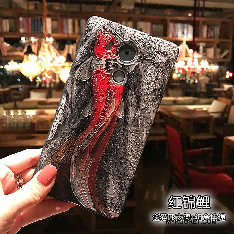 Kuori Huawei Mate 8 Pehmeä Neste Musta Pesty Suede, Kotelo Huawei Mate 8 Kohokuviointi Puhelimen Kuoret