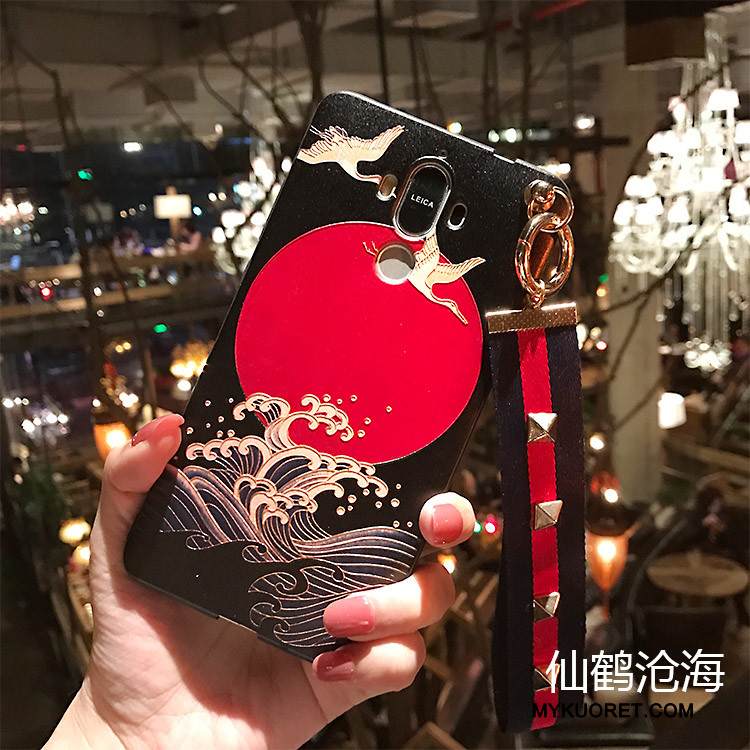 Kuori Huawei Mate 8 Pehmeä Neste Pesty Suede Musta, Kotelo Huawei Mate 8 Kohokuviointi Puhelimen Kuoret Niitti