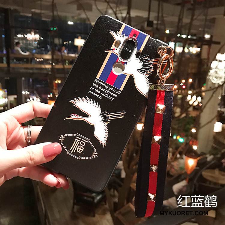 Kuori Huawei Mate 8 Pehmeä Neste Pesty Suede Musta, Kotelo Huawei Mate 8 Kohokuviointi Puhelimen Kuoret Niitti