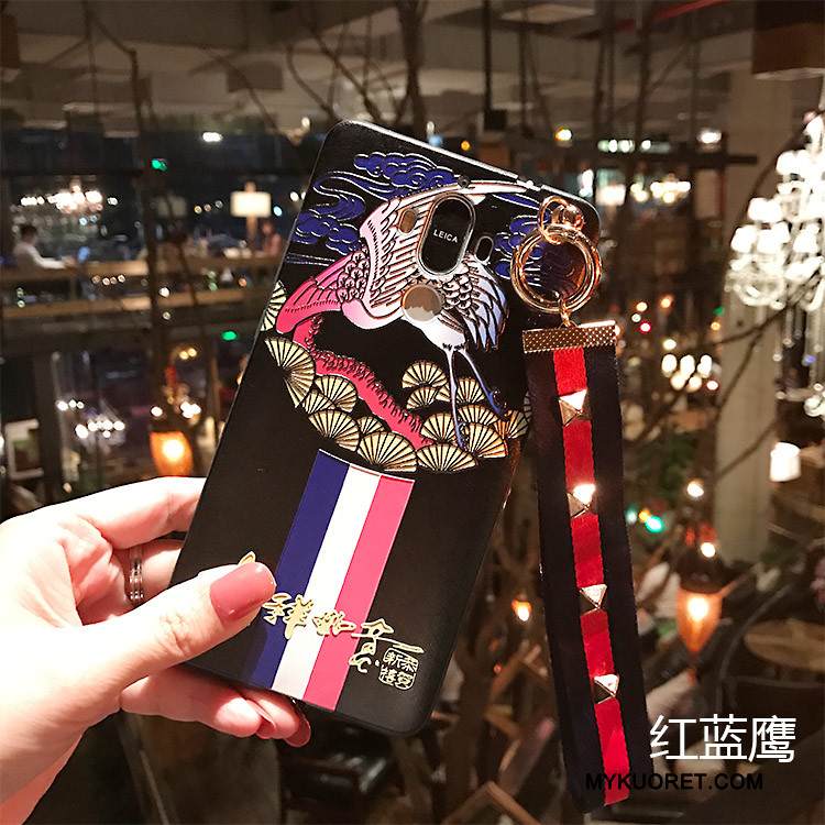 Kuori Huawei Mate 8 Pehmeä Neste Pesty Suede Musta, Kotelo Huawei Mate 8 Kohokuviointi Puhelimen Kuoret Niitti