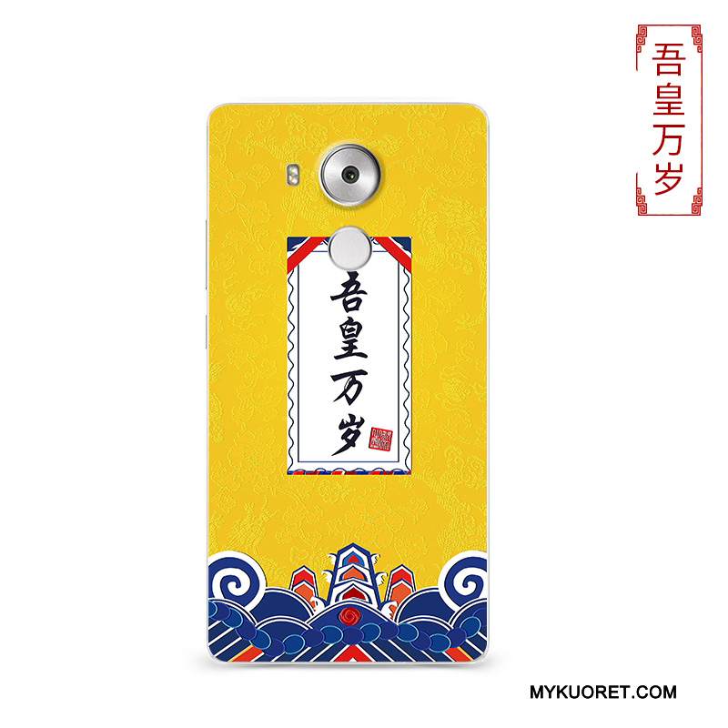 Kuori Huawei Mate 8 Pehmeä Neste Trendi Läpinäkyvä, Kotelo Huawei Mate 8 Kohokuviointi Keltainen Jauhe