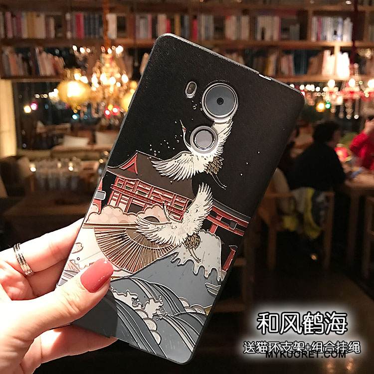 Kuori Huawei Mate 8 Pehmeä Neste Tuuli Nosturi, Kotelo Huawei Mate 8 Kohokuviointi Pesty Suede Puhelimen Kuoret