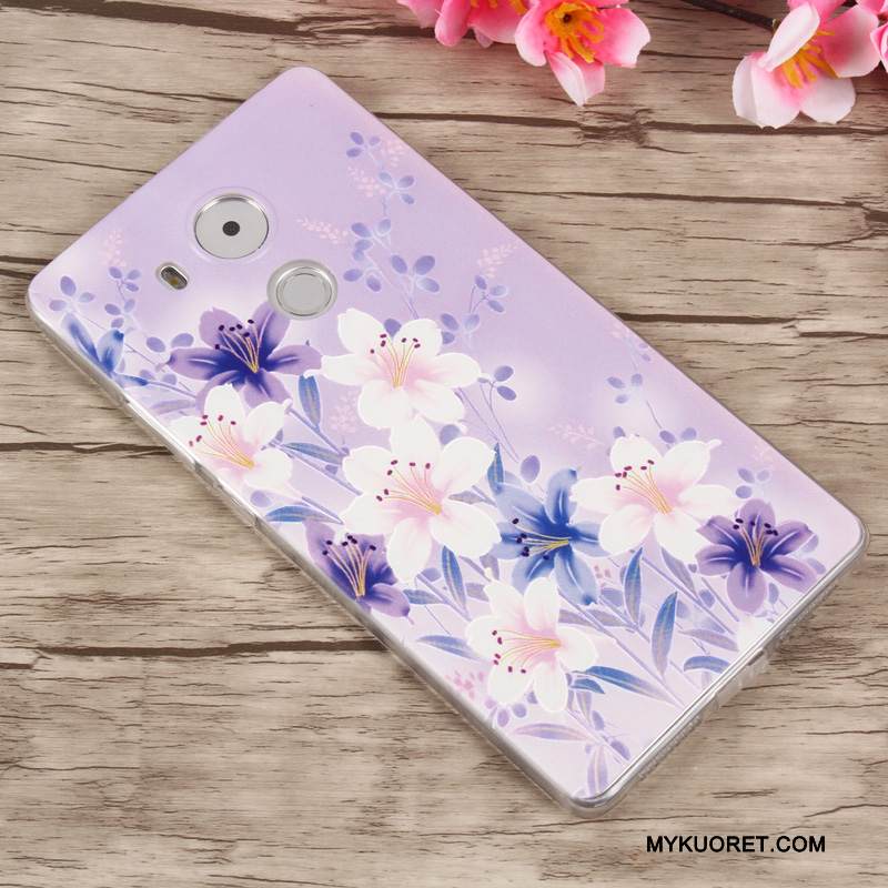 Kuori Huawei Mate 8 Suojaus Vaalean Murtumaton, Kotelo Huawei Mate 8 Pehmeä Neste Puhelimen Kuoret Violetti