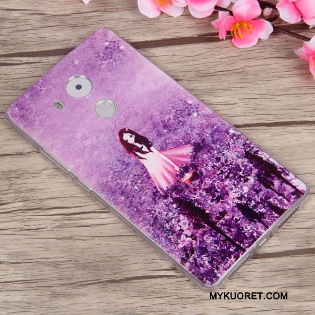 Kuori Huawei Mate 8 Suojaus Vaalean Murtumaton, Kotelo Huawei Mate 8 Pehmeä Neste Puhelimen Kuoret Violetti