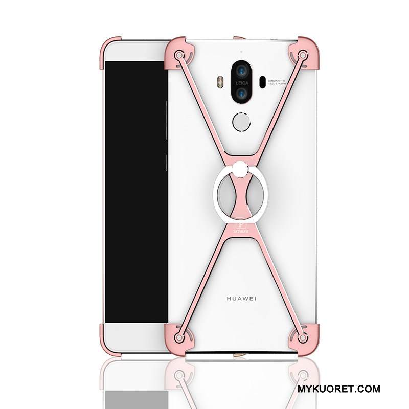 Kuori Huawei Mate 9 Metalli Murtumaton Kehys, Kotelo Huawei Mate 9 Pinkki Rengas