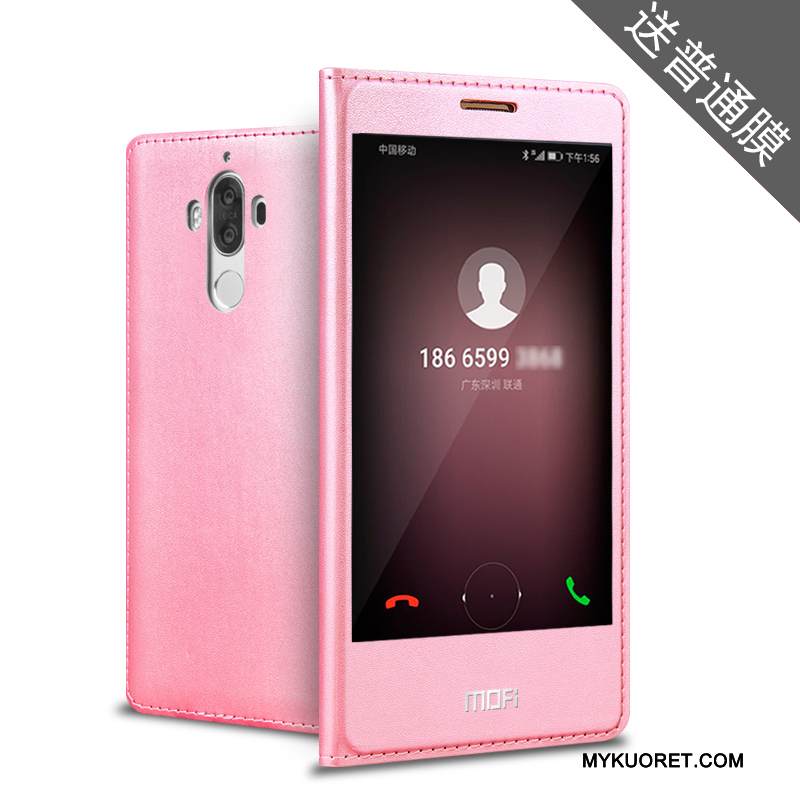 Kuori Huawei Mate 9 Nahka Puhelimen Kuoret Jauhe, Kotelo Huawei Mate 9 Avaa Ikkuna Trendi