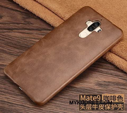 Kuori Huawei Mate 9 Nahka Puhelimen Kuoret Vaalean, Kotelo Huawei Mate 9 Suojaus Niitti Pesty Suede