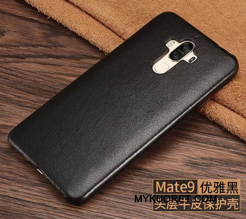 Kuori Huawei Mate 9 Nahka Puhelimen Kuoret Vaalean, Kotelo Huawei Mate 9 Suojaus Niitti Pesty Suede