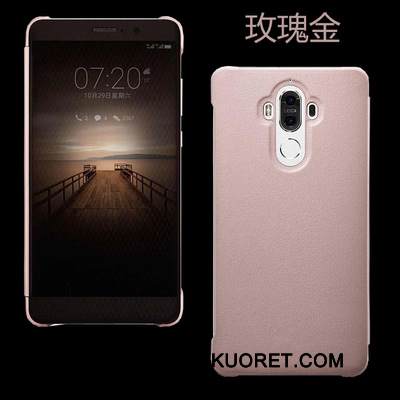 Kuori Huawei Mate 9 Nahka Valkoinen Ohut, Kotelo Huawei Mate 9 Kuoret Murtumaton Horrostila