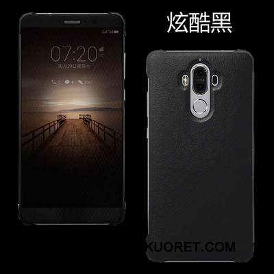 Kuori Huawei Mate 9 Nahka Valkoinen Ohut, Kotelo Huawei Mate 9 Kuoret Murtumaton Horrostila