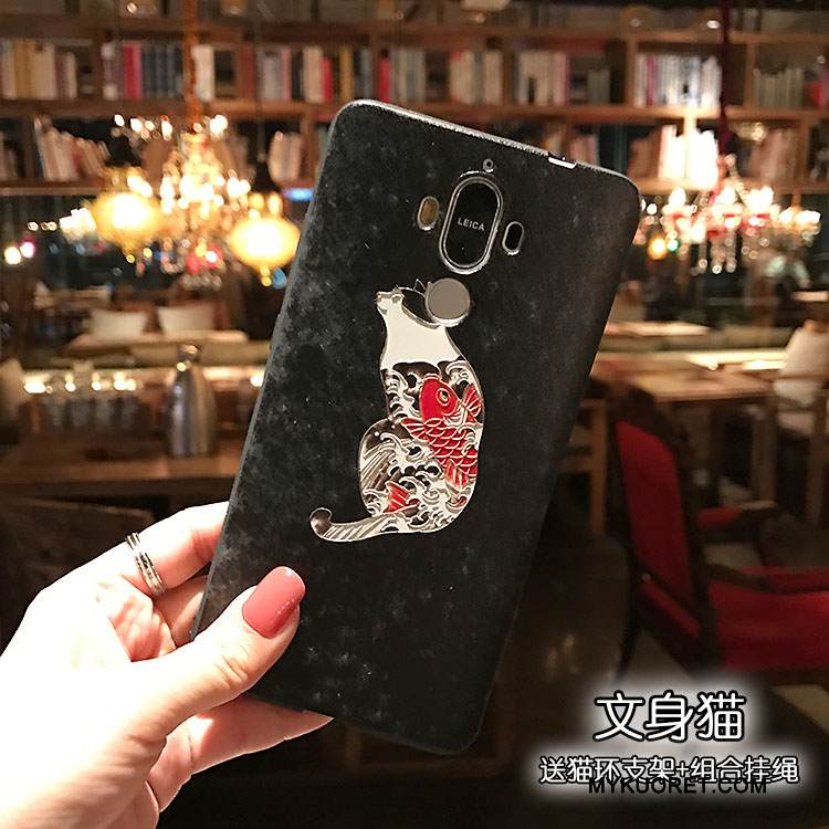 Kuori Huawei Mate 9 Pehmeä Neste Musta Puhelimen Kuoret, Kotelo Huawei Mate 9 Kohokuviointi Tuuli Nosturi