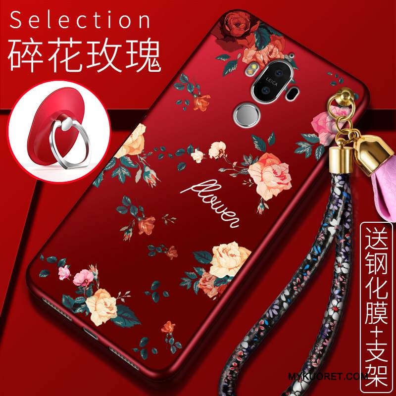 Kuori Huawei Mate 9 Pehmeä Neste Punainen Pesty Suede, Kotelo Huawei Mate 9 Laukut Murtumaton Puhelimen Kuoret