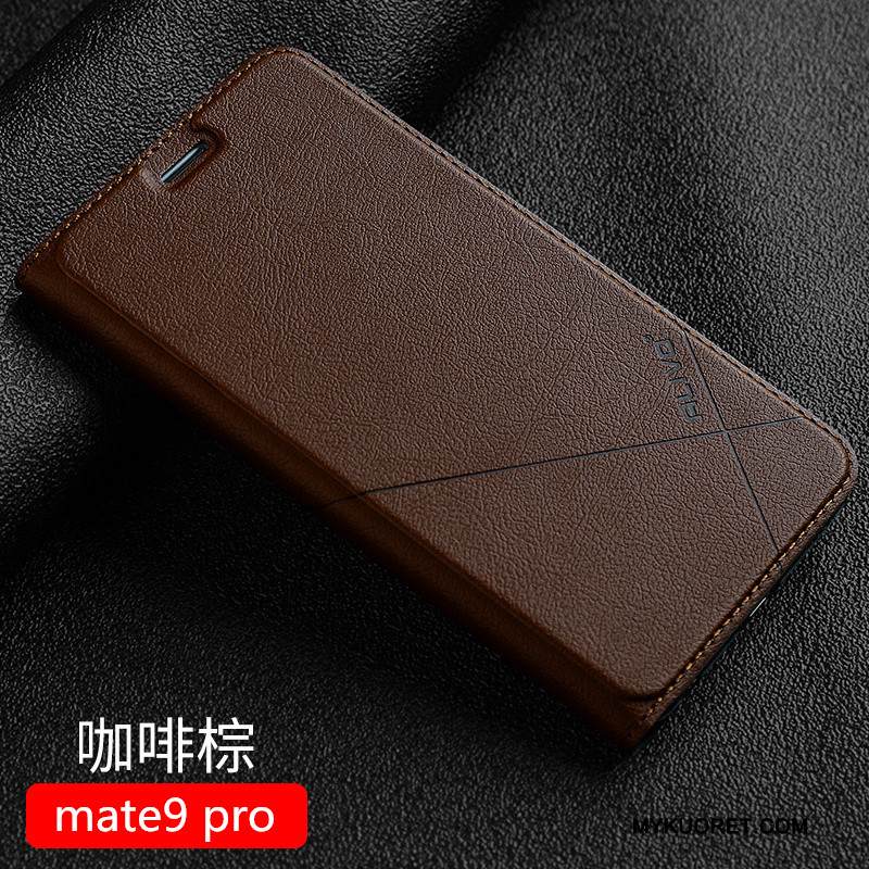 Kuori Huawei Mate 9 Pro Laukut Puhelimen Kuoret Musta, Kotelo Huawei Mate 9 Pro Nahka Murtumaton