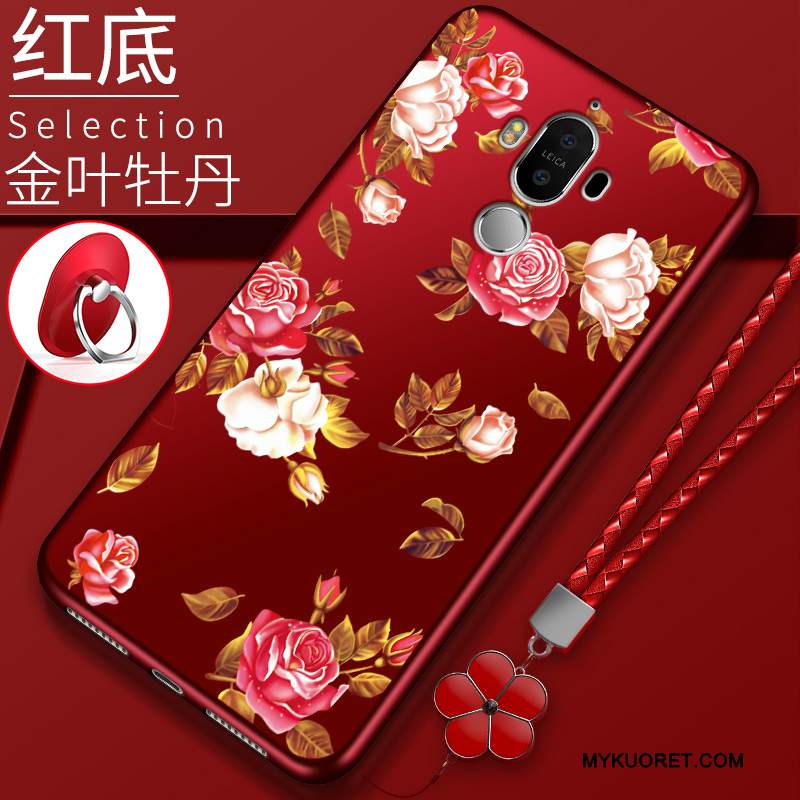 Kuori Huawei Mate 9 Pro Laukut Puhelimen Kuoret Punainen, Kotelo Huawei Mate 9 Pro Suojaus Pesty Suede Murtumaton