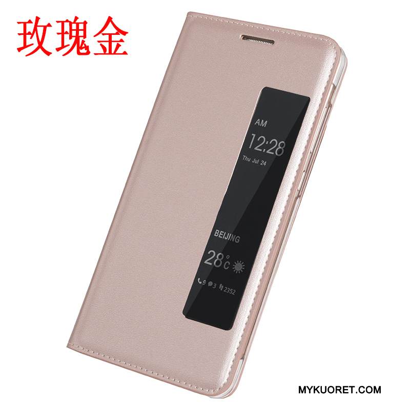 Kuori Huawei Mate 9 Pro Nahka Harmaa Puhelimen Kuoret, Kotelo Huawei Mate 9 Pro Kuoret