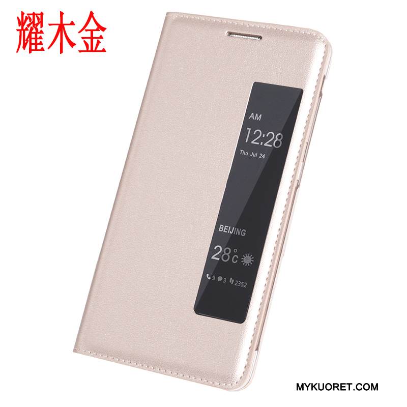 Kuori Huawei Mate 9 Pro Nahka Harmaa Puhelimen Kuoret, Kotelo Huawei Mate 9 Pro Kuoret