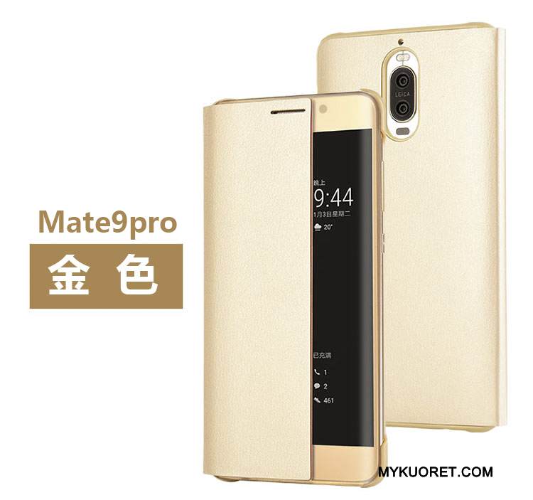 Kuori Huawei Mate 9 Pro Nahka Kulta Puhelimen Kuoret, Kotelo Huawei Mate 9 Pro Kuoret