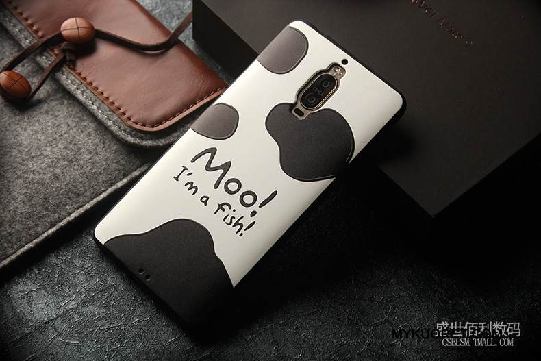 Kuori Huawei Mate 9 Pro Sarjakuva Murtumaton Ohut, Kotelo Huawei Mate 9 Pro Suojaus Musta Pesty Suede