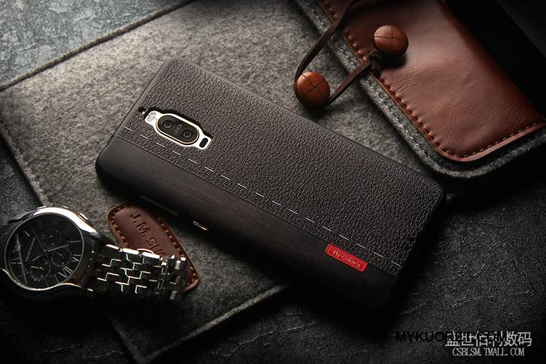 Kuori Huawei Mate 9 Pro Sarjakuva Murtumaton Ohut, Kotelo Huawei Mate 9 Pro Suojaus Musta Pesty Suede