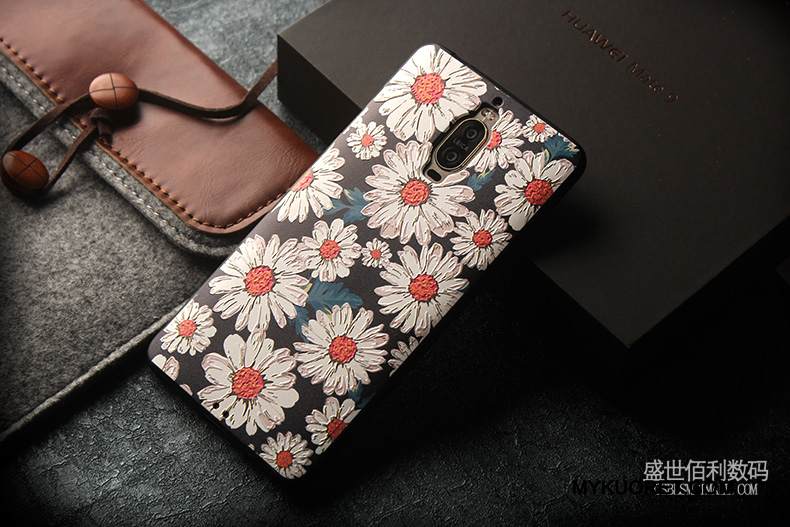 Kuori Huawei Mate 9 Pro Sarjakuva Murtumaton Ohut, Kotelo Huawei Mate 9 Pro Suojaus Musta Pesty Suede