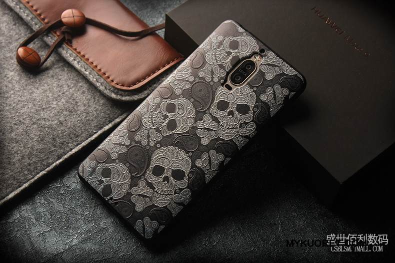 Kuori Huawei Mate 9 Pro Sarjakuva Murtumaton Ohut, Kotelo Huawei Mate 9 Pro Suojaus Musta Pesty Suede