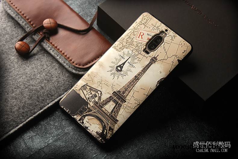 Kuori Huawei Mate 9 Pro Sarjakuva Murtumaton Ohut, Kotelo Huawei Mate 9 Pro Suojaus Musta Pesty Suede