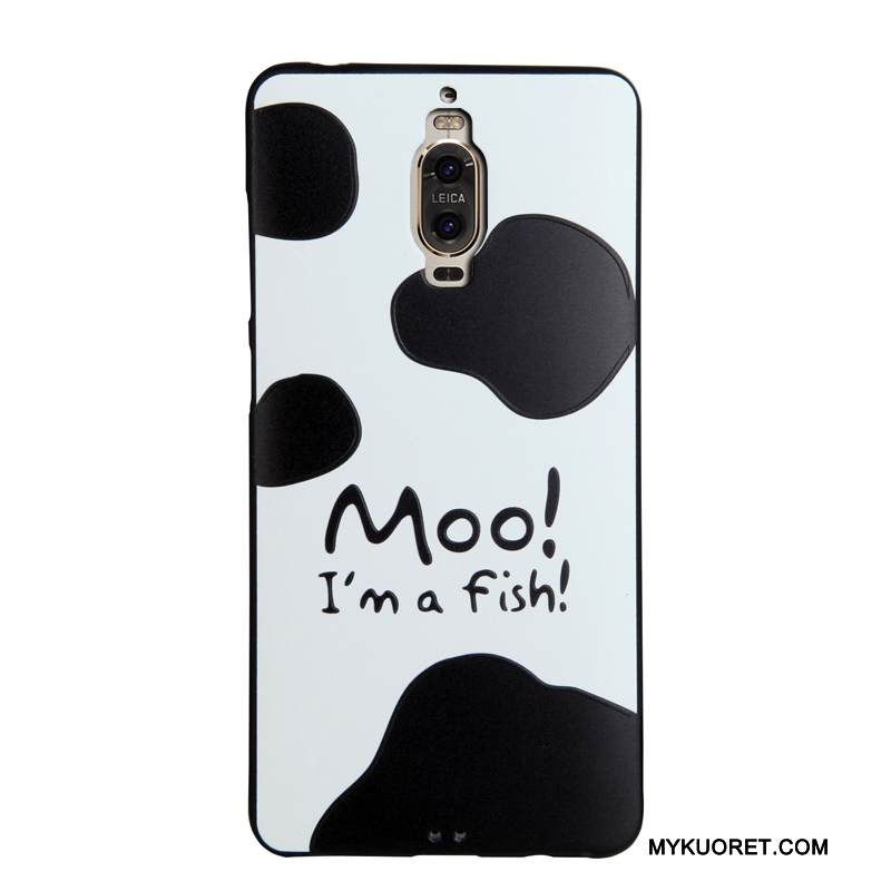 Kuori Huawei Mate 9 Pro Sarjakuva Ripustettavat Koristeet Musta, Kotelo Huawei Mate 9 Pro Suojaus Puhelimen Kuoret