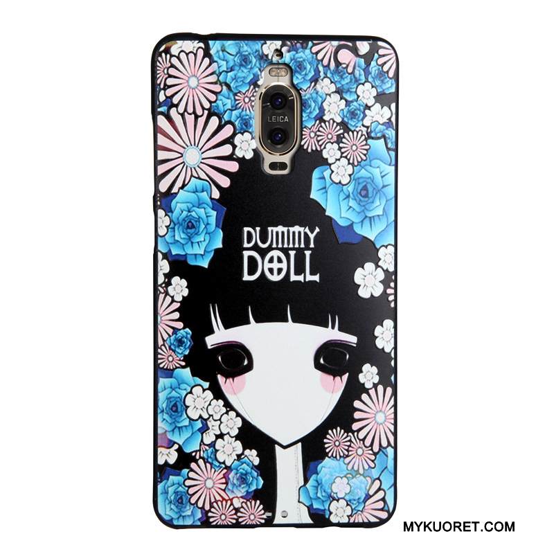 Kuori Huawei Mate 9 Pro Sarjakuva Ripustettavat Koristeet Musta, Kotelo Huawei Mate 9 Pro Suojaus Puhelimen Kuoret