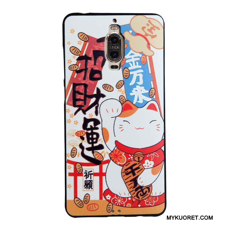 Kuori Huawei Mate 9 Pro Sarjakuva Ripustettavat Koristeet Musta, Kotelo Huawei Mate 9 Pro Suojaus Puhelimen Kuoret