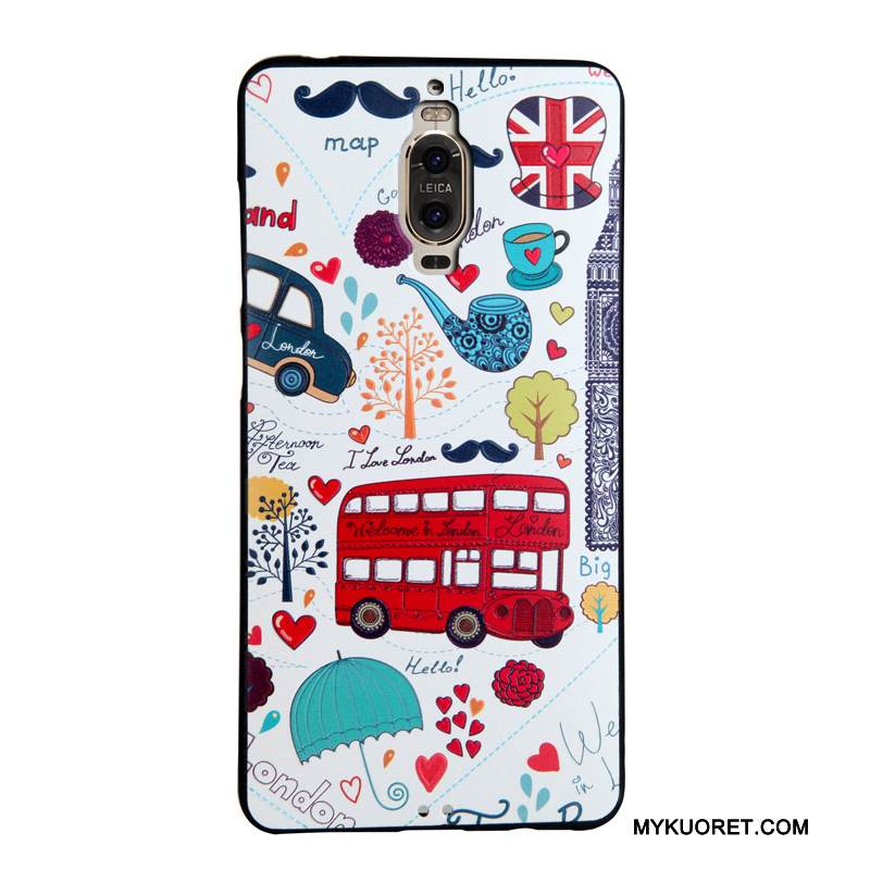 Kuori Huawei Mate 9 Pro Sarjakuva Ripustettavat Koristeet Musta, Kotelo Huawei Mate 9 Pro Suojaus Puhelimen Kuoret