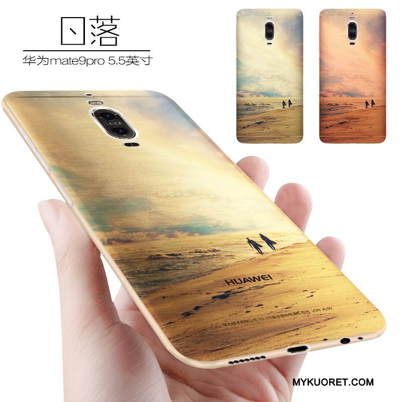 Kuori Huawei Mate 9 Pro Silikoni Jauhe Puhelimen Kuoret, Kotelo Huawei Mate 9 Pro Pehmeä Neste Pesty Suede Persoonallisuus